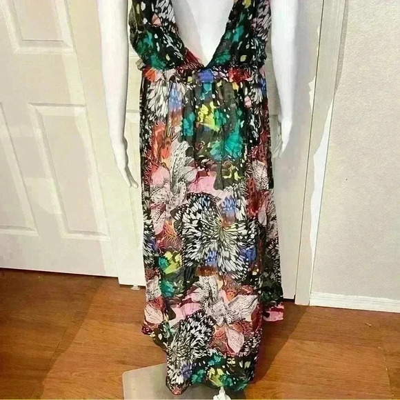 Roberto Cavalli Beachwear Womens Semi-Sheer Cover Maxi Dress Butterfly Sz Medium - Picture 10 of 14